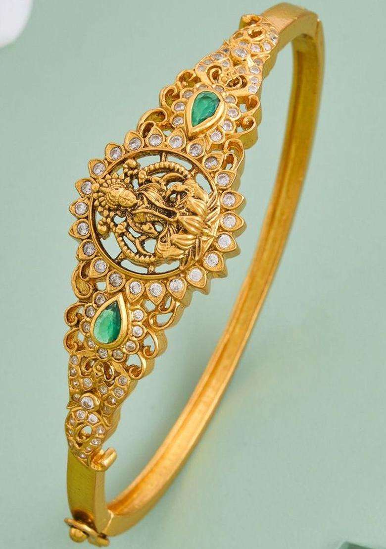 Oxidised Temple Silver Kada for Women | Traditional Temple Jewellery for Wedding & Festive Wear | Gift for Her - Indya