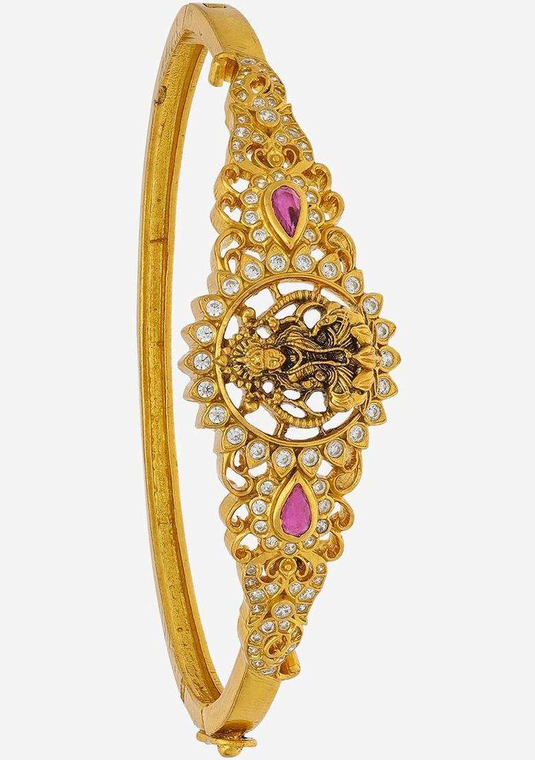 Oxidised Temple Silver Kada for Women | Traditional Temple Jewellery for Wedding & Festive Wear | Gift for Her - Indya