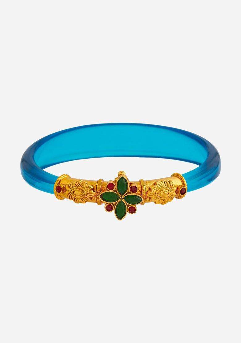 92.5 Pure Silver Gold-Plated Temple Cuff Bracelet for Women | Traditional Temple Jewellery for Wedding & Festive Wear | Gift for Her - Indya
