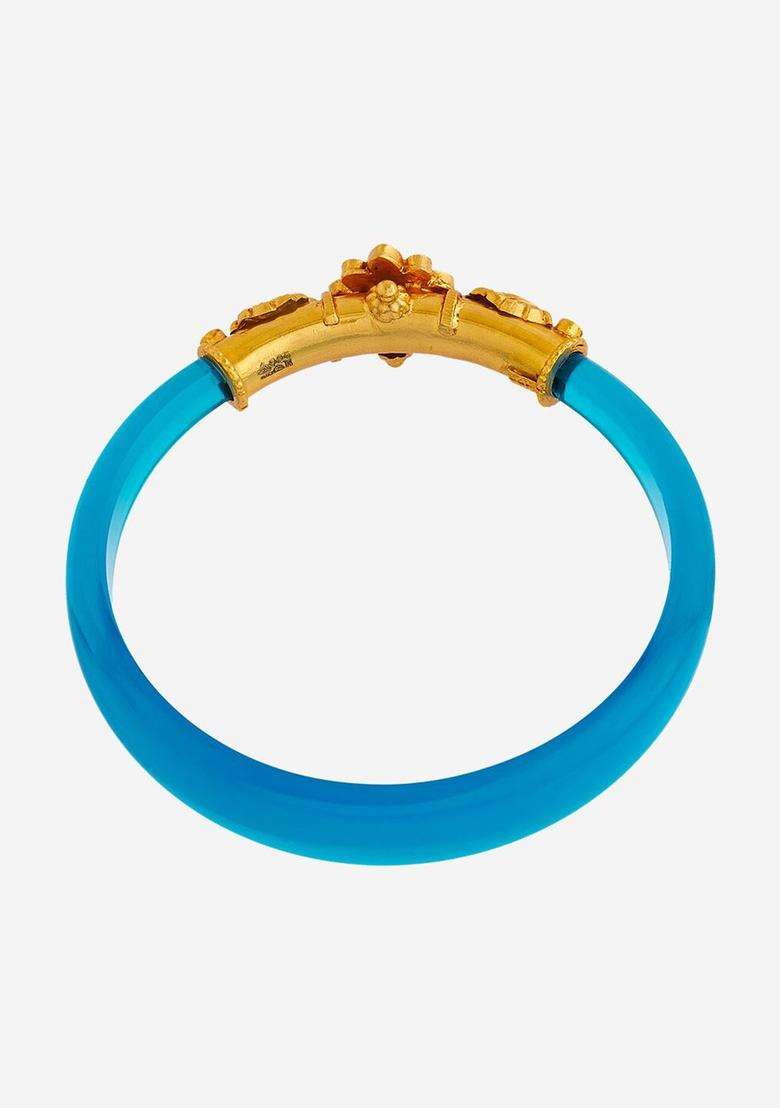 92.5 Pure Silver Gold-Plated Temple Cuff Bracelet for Women | Traditional Temple Jewellery for Wedding & Festive Wear | Gift for Her - Indya
