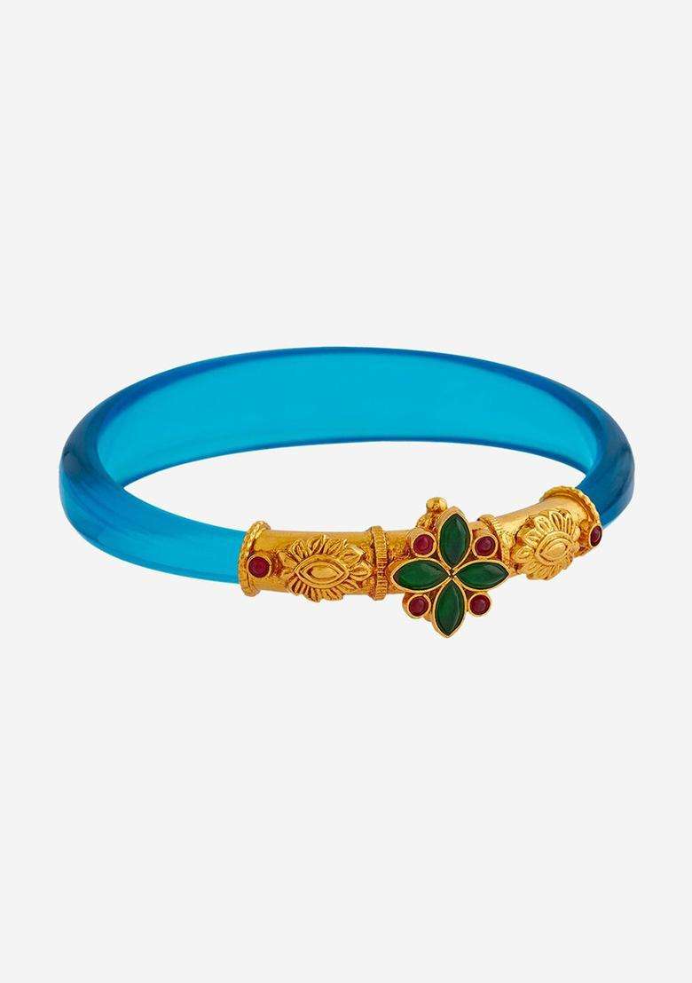 92.5 Pure Silver Gold-Plated Temple Cuff Bracelet for Women | Traditional Temple Jewellery for Wedding & Festive Wear | Gift for Her - Indya
