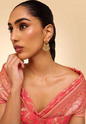Gold-Plated Crescent Shaped Chandbalis Earrings for Women | Traditional Temple Jewellery for Wedding & Festive Wear | Gift for Her