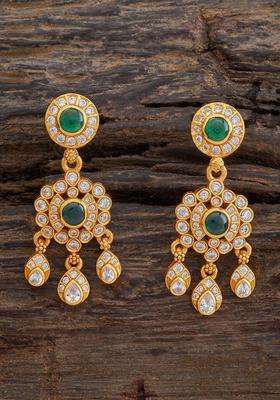 Embellished Bridal 92.5 Silver Gold-Plated Drop Earrings for Women | Stylish Party & Everyday Wear | Gift for Her