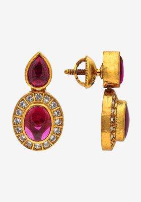 Gold-Plated Contemporary Drop Earrings for Women | Traditional Temple Jewellery for Wedding & Festive Wear | Gift for Her