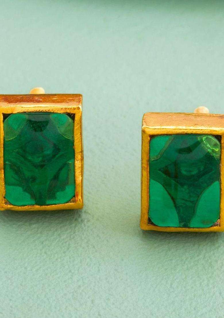 Temple Kushals Gold-Plated Studs for Women | Traditional Temple Jewellery for Wedding & Festive Wear | Gift for Her - Indya
