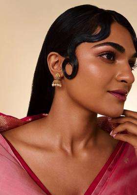 Gold-Plated Circular Jhumkas Earrings for Women | Traditional Temple Jewellery for Wedding & Festive Wear | Gift for Her