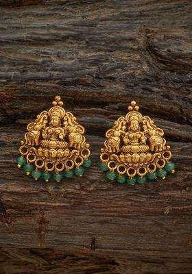Gold-Plated Ethnic Antique Contemporary Studs Earrings for Women | Traditional Temple Jewellery for Wedding & Festive Wear | Gift for Her