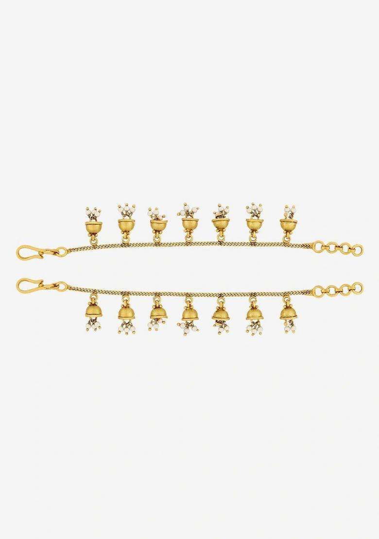 Gold-Plated Crescent Shaped Chandbalis Earrings for Women | Traditional Temple Jewellery for Wedding & Festive Wear | Gift for Her - Indya