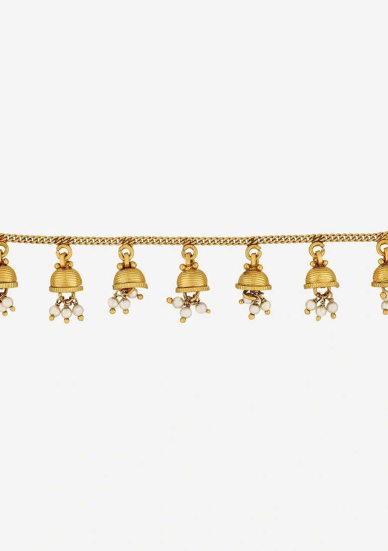 Gold-Plated Crescent Shaped Chandbalis Earrings for Women | Traditional Temple Jewellery for Wedding & Festive Wear | Gift for Her - Indya