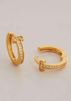 Zircon Kushals Gold-Plated Circular Hoop Earrings for Women | Stylish Party & Everyday Wear | Gift for Her