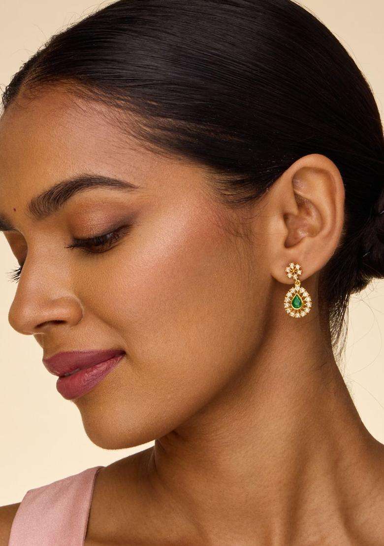 Temple Kushals Gold-Plated Studs for Women | Traditional Temple Jewellery for Wedding & Festive Wear | Gift for Her - Indya