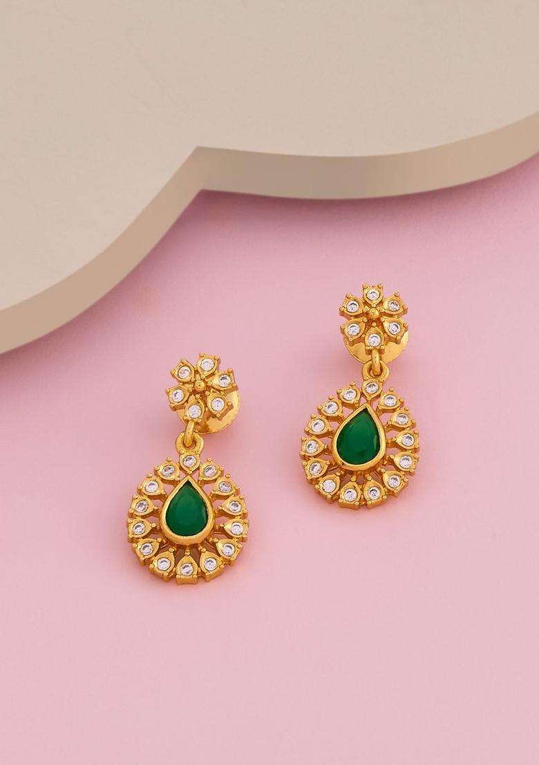 Temple Kushals Gold-Plated Studs for Women | Traditional Temple Jewellery for Wedding & Festive Wear | Gift for Her - Indya
