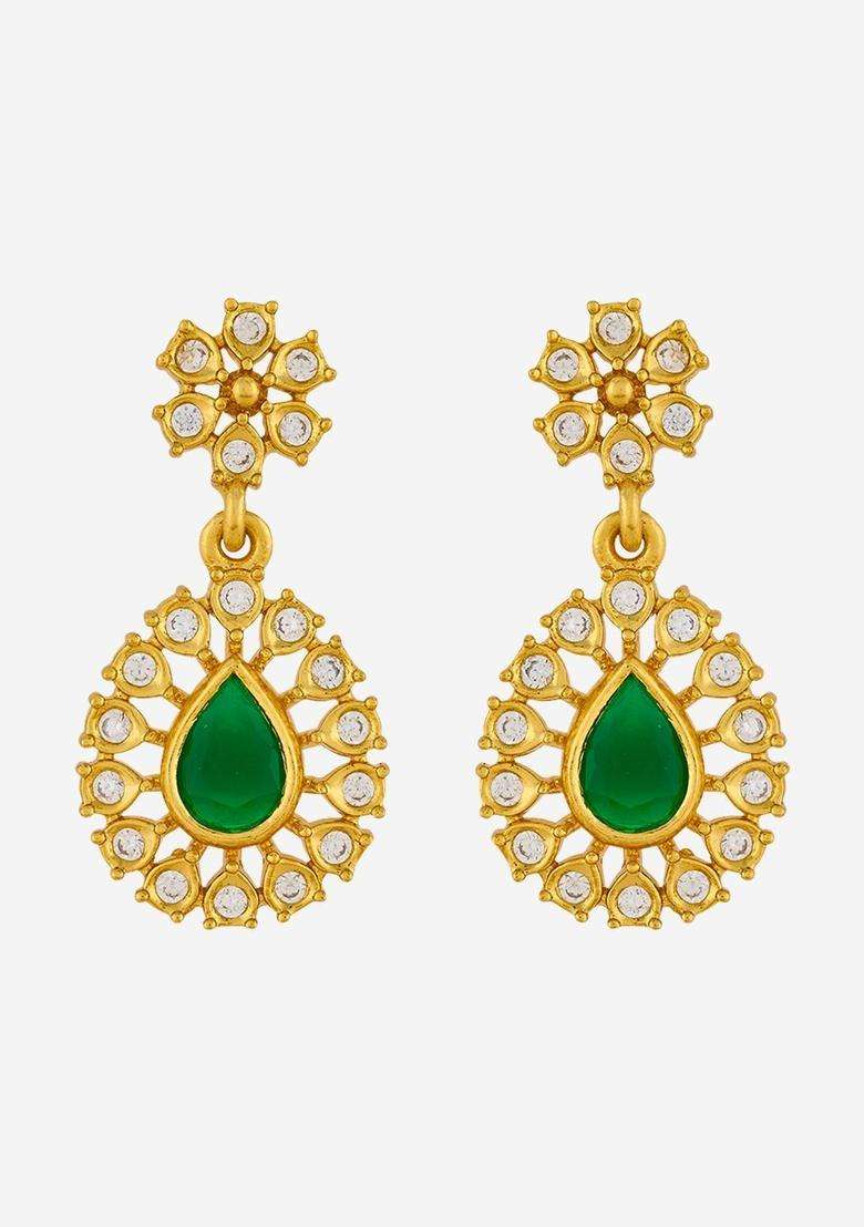 Temple Kushals Gold-Plated Studs for Women | Traditional Temple Jewellery for Wedding & Festive Wear | Gift for Her - Indya