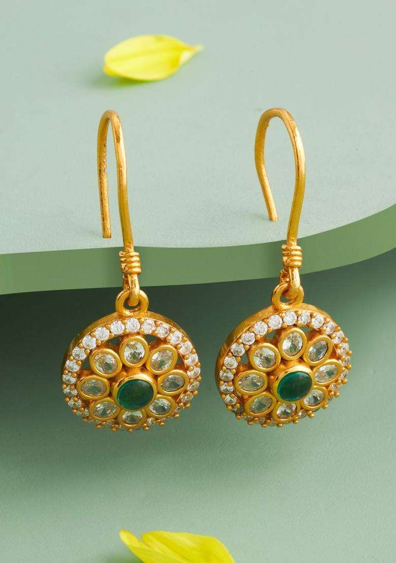 Temple Kushals Gold-Plated Drop Earrings for Women | Traditional Temple Jewellery for Wedding & Festive Wear | Gift for Her - Indya