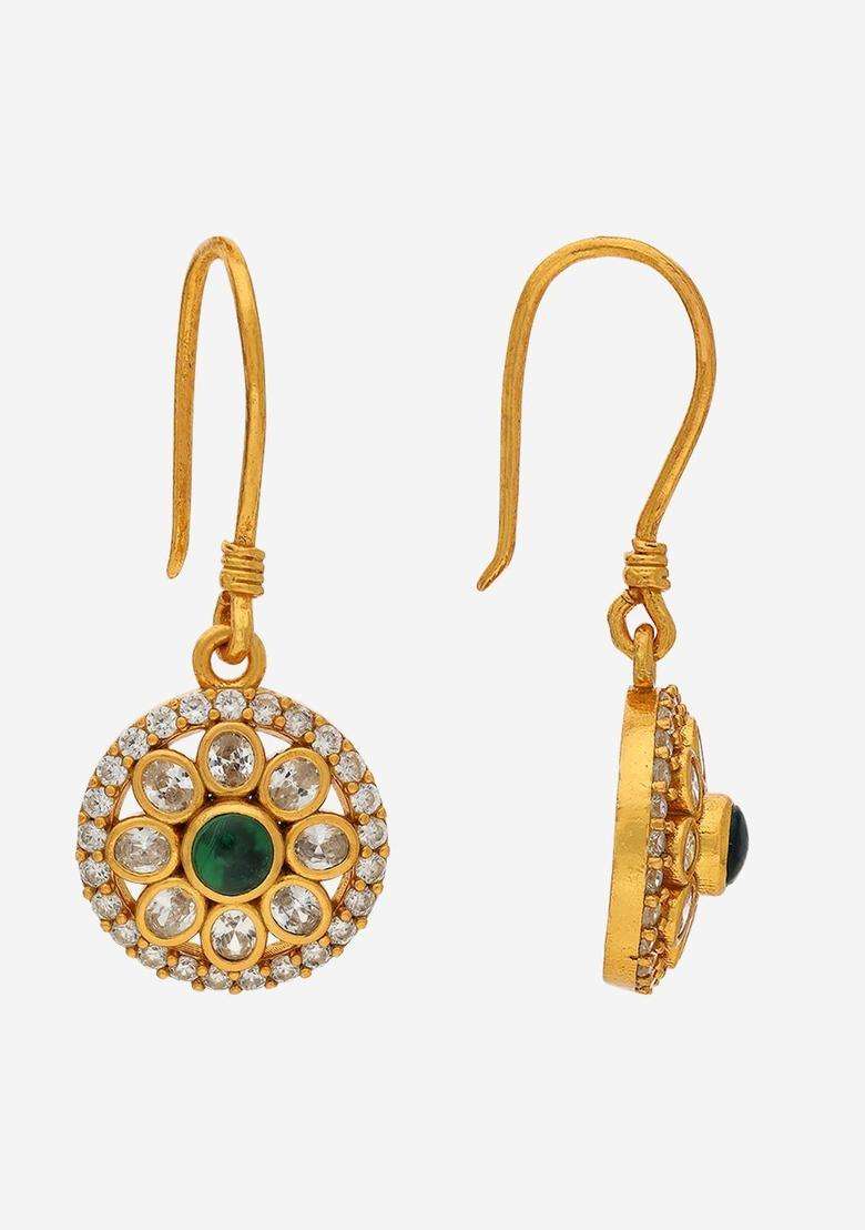 Temple Kushals Gold-Plated Drop Earrings for Women | Traditional Temple Jewellery for Wedding & Festive Wear | Gift for Her - Indya