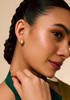 Temple Pearl Gold-Plated Studs for Women | Traditional Temple Jewellery for Wedding & Festive Wear | Gift for Her