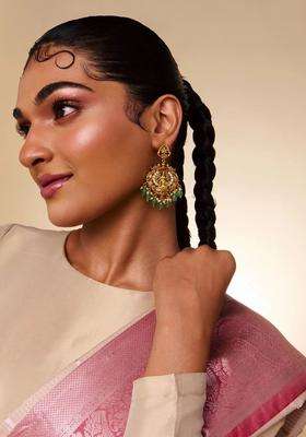 Gold-Plated Geometric Drop Earrings for Women | Traditional Temple Jewellery for Wedding & Festive Wear | Gift for Her