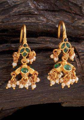 92.5 Pure Silver Gold-Plated Dome Shaped Jhumkas for Women | Traditional Temple Jewellery for Wedding & Festive Wear | Gift for Her