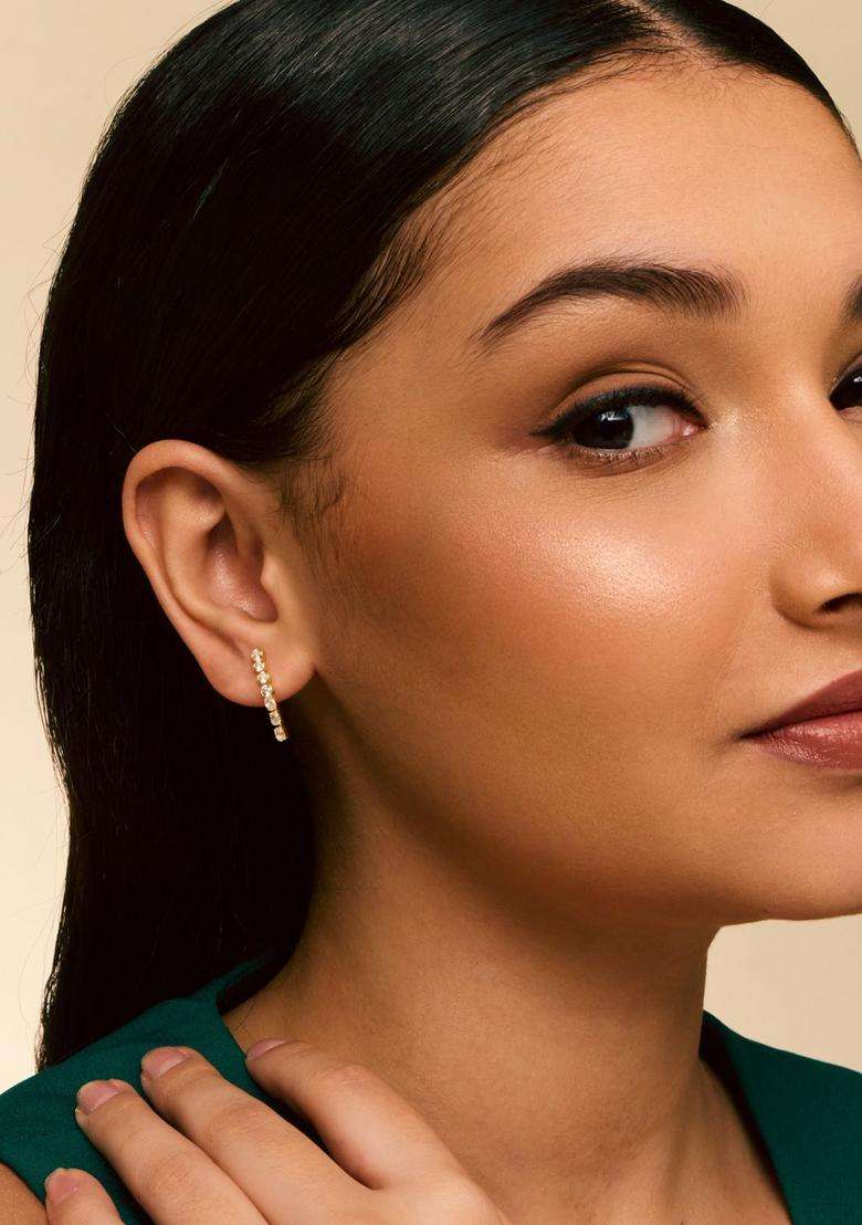 Zircon Kushals Gold-Plated Drop Earrings for Women | Stylish Party & Everyday Wear | Gift for Her - Indya