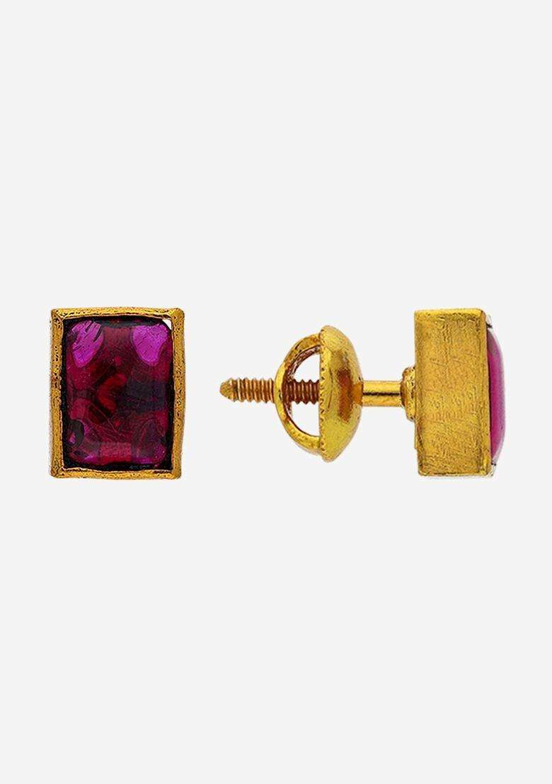 Temple Kushals Gold-Plated Studs for Women | Traditional Temple Jewellery for Wedding & Festive Wear | Gift for Her - Indya