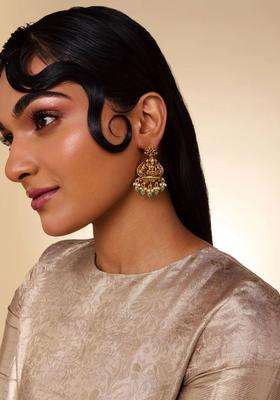 Gold-Plated Contemporary Drop Earrings for Women | Traditional Temple Jewellery for Wedding & Festive Wear | Gift for Her