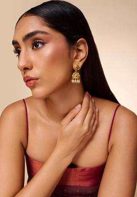 Gold-Plated Circular Jhumkas Earrings for Women | Traditional Temple Jewellery for Wedding & Festive Wear | Gift for Her