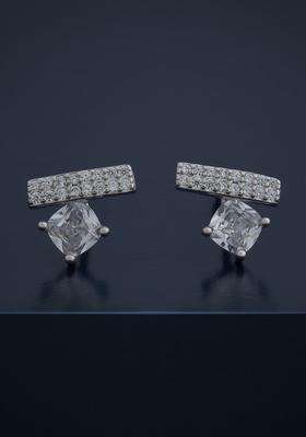 92.5 Rhodium-Plated Silver Classic Studs Earrings for Women | Stylish Party & Everyday Wear | Gift for Her