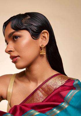 Gold-Plated Circular Jhumkas Earrings for Women | Traditional Temple Jewellery for Wedding & Festive Wear | Gift for Her