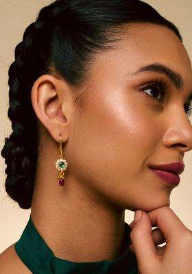 Gold-Plated Circular Drop Earrings for Women | Traditional Temple Jewellery for Wedding & Festive Wear | Gift for Her