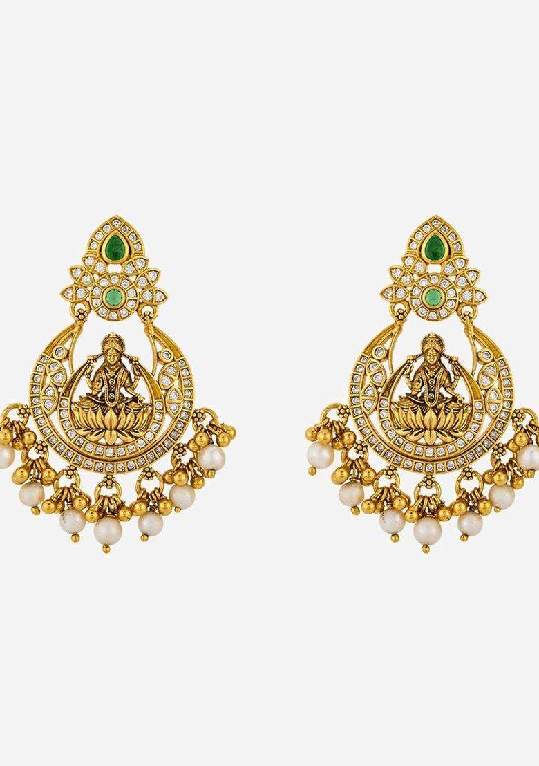 Temple Kushals Silver Crescent Chandbalis for Women | Traditional Temple Jewellery for Wedding & Festive Wear | Gift for Her - Indya
