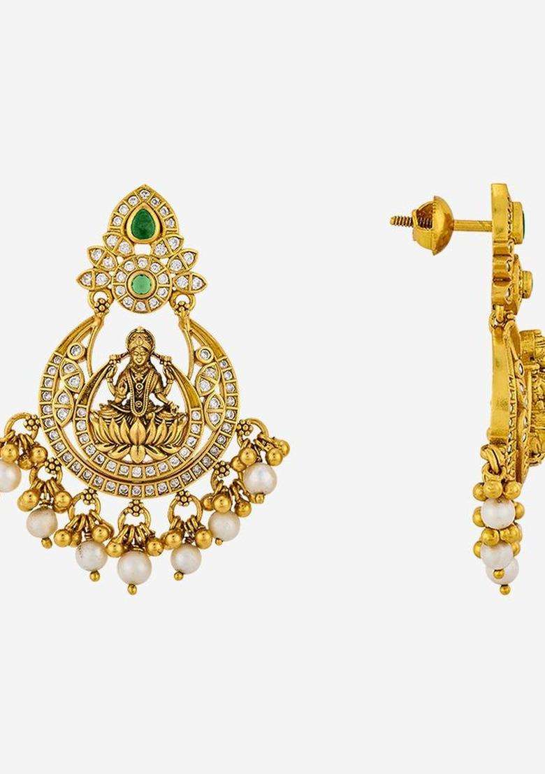 Temple Kushals Silver Crescent Chandbalis for Women | Traditional Temple Jewellery for Wedding & Festive Wear | Gift for Her - Indya