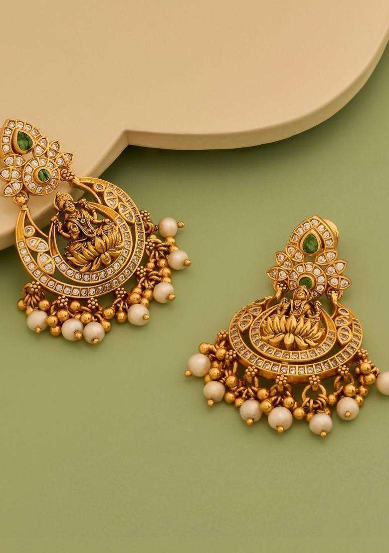 Temple Kushals Silver Crescent Chandbalis for Women | Traditional Temple Jewellery for Wedding & Festive Wear | Gift for Her - Indya