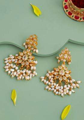 Temple Kushals Gold-Plated Drop Earrings for Women | Traditional Temple Jewellery for Wedding & Festive Wear | Gift for Her