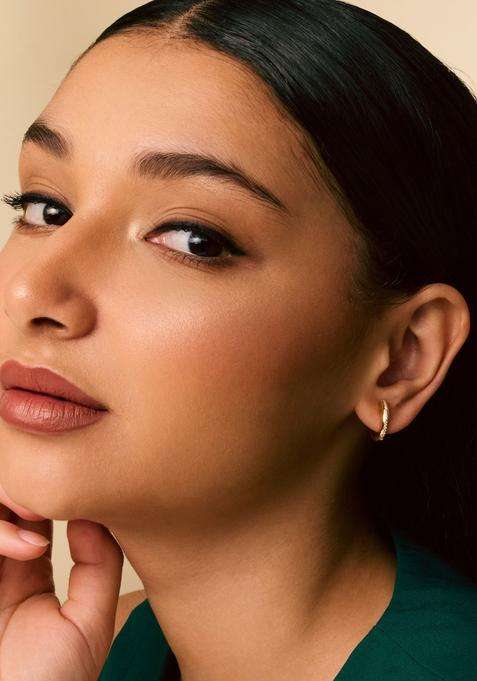 Zircon Kushals Gold-Plated Circular Hoop Earrings for Women | Stylish Party & Everyday Wear | Gift for Her