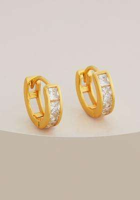 Zircon Kushals Gold-Plated Circular Hoop Earrings for Women | Stylish Party & Everyday Wear | Gift for Her
