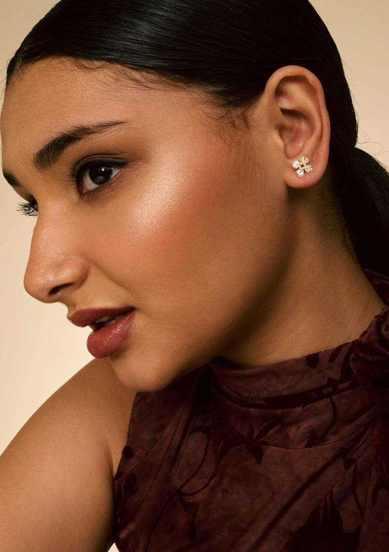 Zircon Kushals Gold-Plated Studs for Women | Stylish Party & Everyday Wear | Gift for Her - Indya