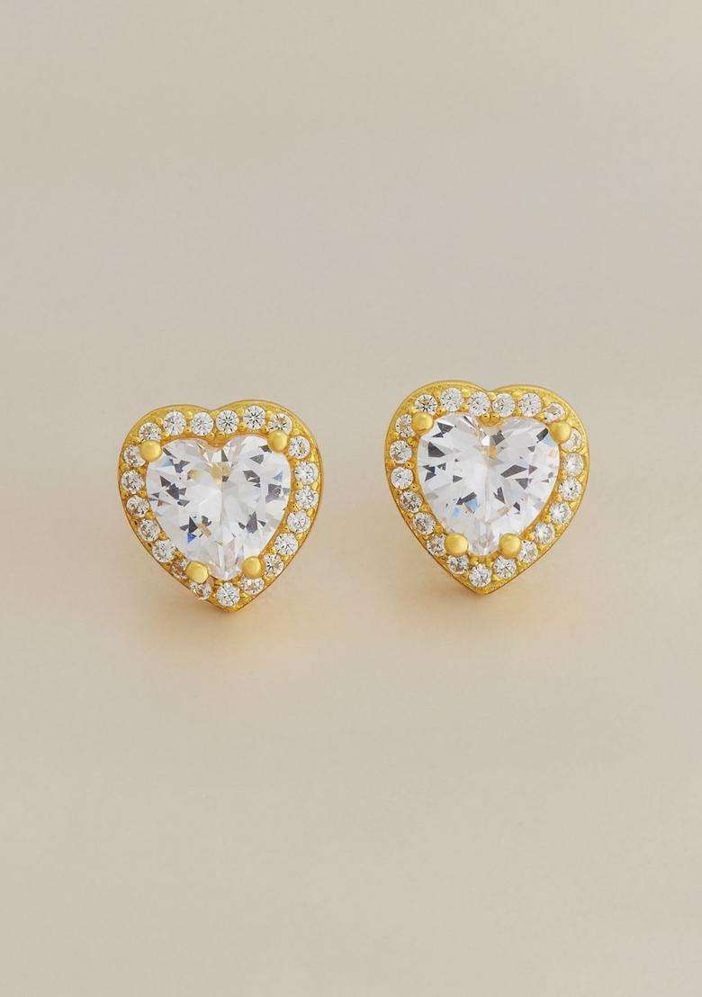 Zircon Kushals Gold-Plated Studs for Women | Stylish Party & Everyday Wear | Gift for Her - Indya