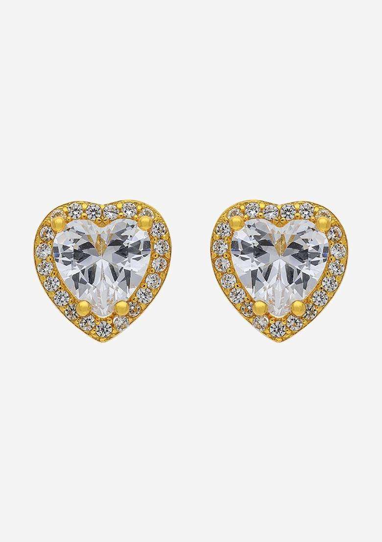 Zircon Kushals Gold-Plated Studs for Women | Stylish Party & Everyday Wear | Gift for Her - Indya