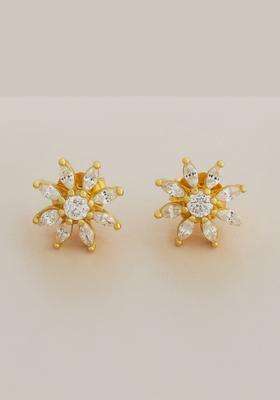 Zircon Kushals Gold-Plated Studs for Women | Stylish Party & Everyday Wear | Gift for Her