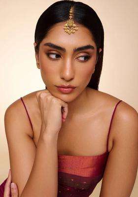 Gold-Plated Maang Tikka Head Jewellery for Women | Traditional Temple Jewellery for Wedding & Festive Wear | Gift for Her