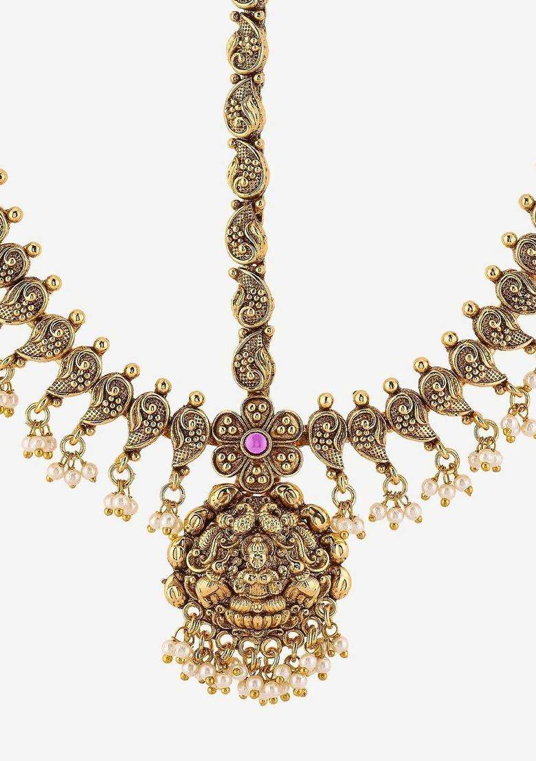 Gold-Plated Studded Matha Patti Head Jewellery for Women | Traditional Temple Jewellery for Wedding & Festive Wear | Gift for Her - Indya