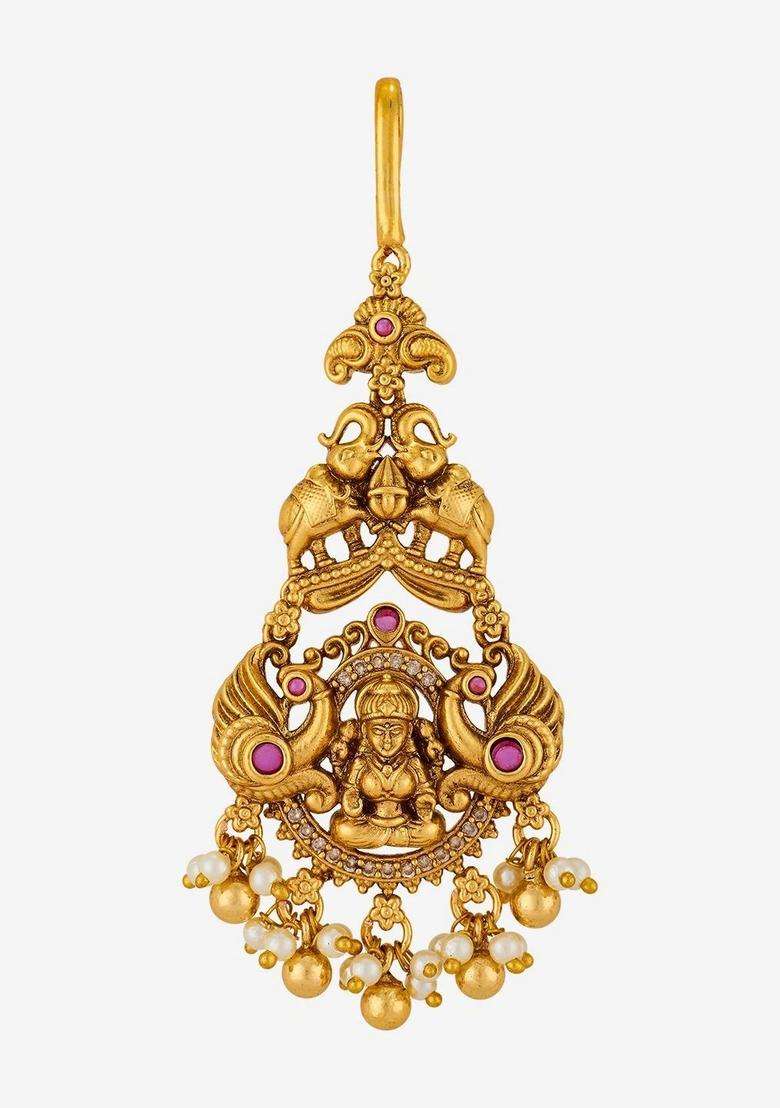 Gold-Plated Jhumar Passa Head Jewellery for Women | Traditional Temple Jewellery for Wedding & Festive Wear | Gift for Her - Indya