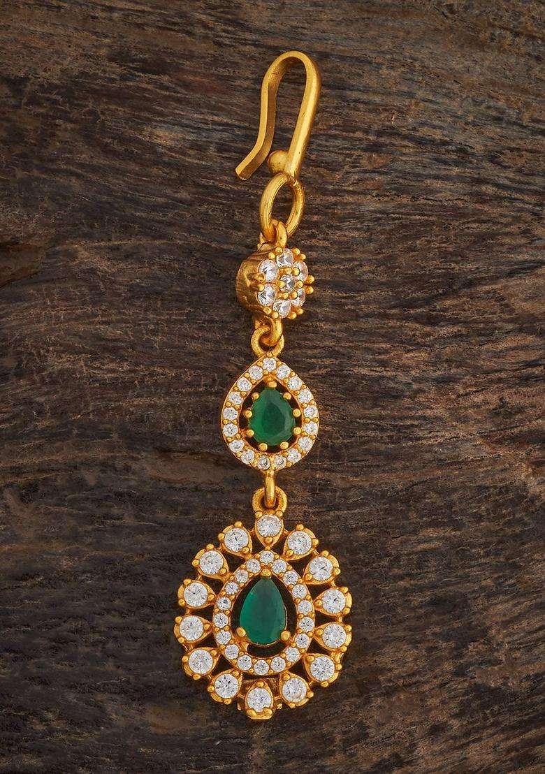 Embellished Bridal 92.5 Gold-Plated Maang Tikka for Women | Traditional Temple Jewellery for Wedding & Festive Wear | Gift for Her - Indya