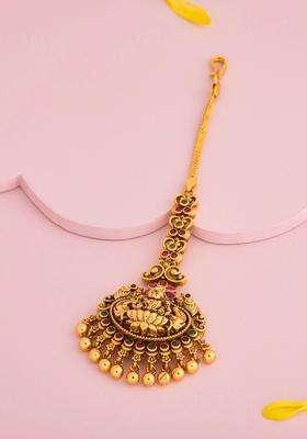 Gold-Plated Maang Tikka Head Jewellery for Women | Traditional Temple Jewellery for Wedding & Festive Wear | Gift for Her