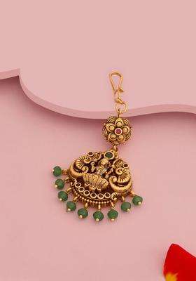 Gold-Plated Maang Tikka Head Jewellery for Women | Traditional Temple Jewellery for Wedding & Festive Wear | Gift for Her