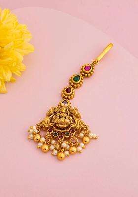 Gold-Plated Maang Tikka Head Jewellery for Women | Traditional Temple Jewellery for Wedding & Festive Wear | Gift for Her