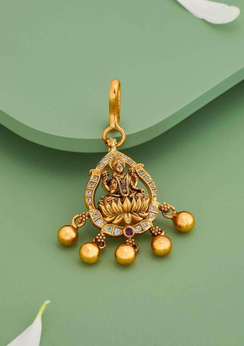 Gold-Plated Artificial Stones Studded Maang Tikka for Women | Traditional Temple Jewellery for Wedding & Festive Wear | Gift for Her - Indya