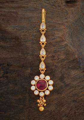 Embellished Bridal 92.5 Silver Gold-Plated Temple Maang Tikka for Women | Traditional Temple Jewellery for Wedding & Festive Wear | Gift for Her