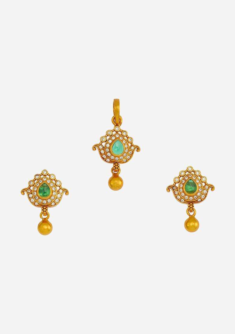 Gold-Plated Embellished Bridal 92.5 Silver Ruby Temple Jewellery Set for Women | Traditional Temple Jewellery for Wedding & Festive Wear | Gift for Her - Indya