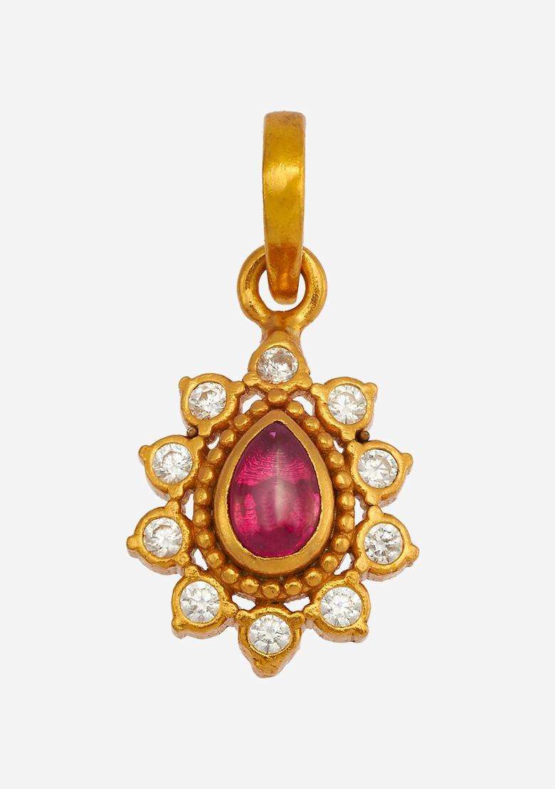 Gold-Plated Embellished Bridal 92.5 Silver Zircon Jewellery Set for Women | Traditional Temple Jewellery for Wedding & Festive Wear | Gift for Her - Indya
